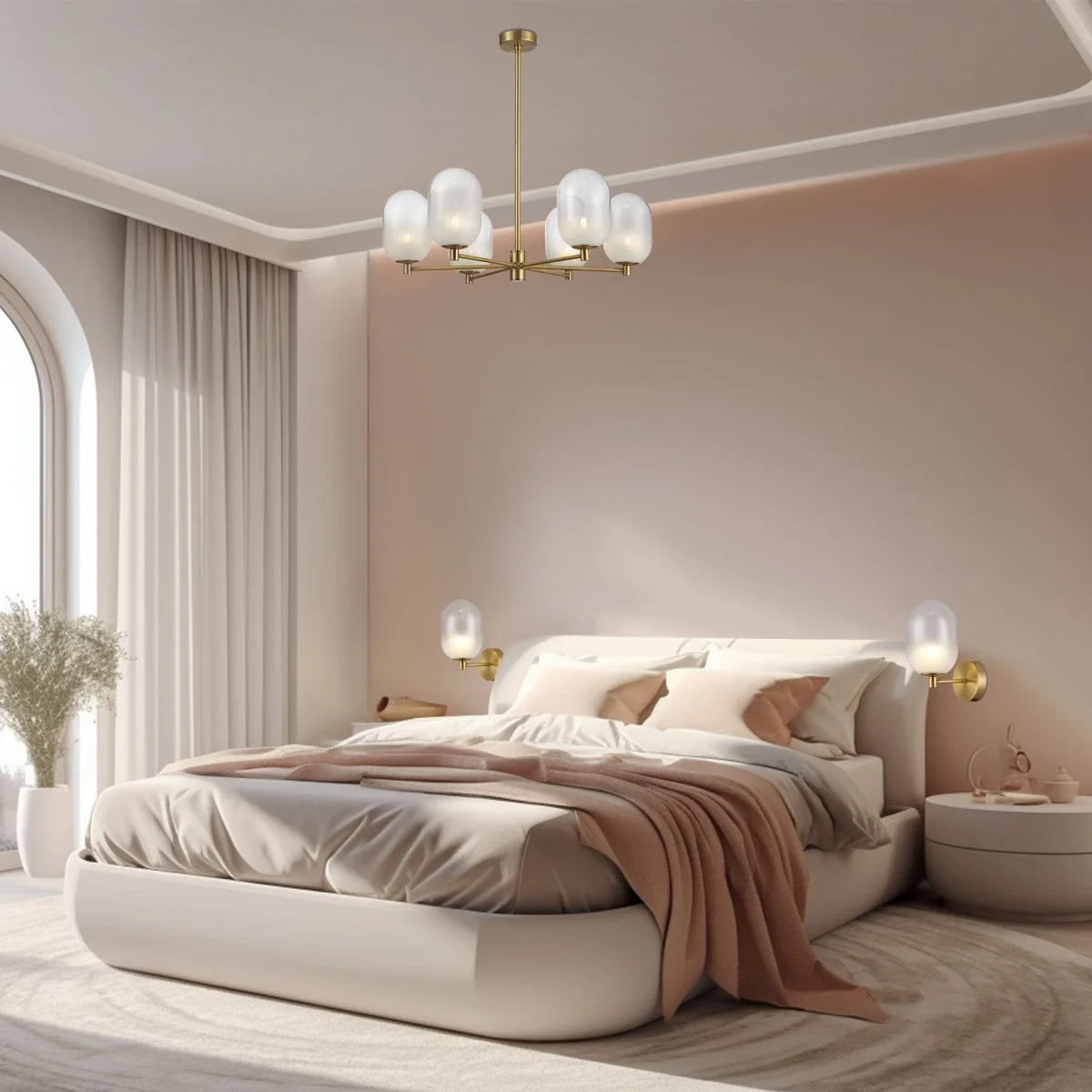 картинка Потолочный светильник со стеклянными плафонами 60161/6 латунь