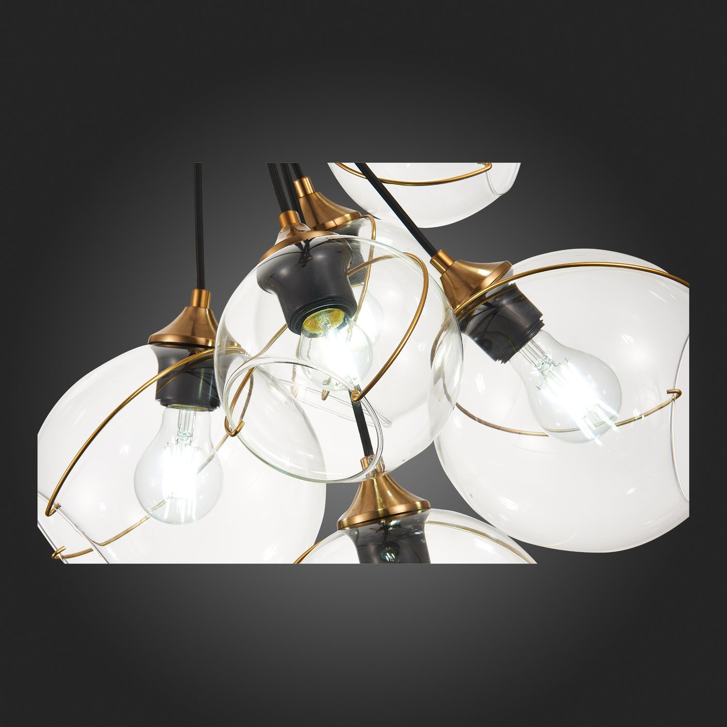 картинка SLE103103-06 Светильник подвесной Золотистый/Прозрачный E27 6*60W