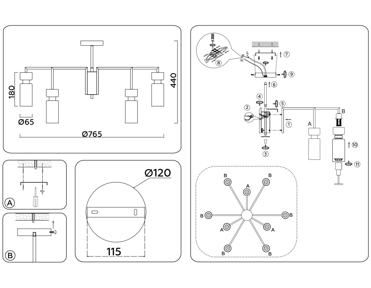 картинка Люстра на штанге LH56128