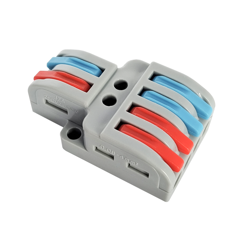 картинка Клемма проходная разветвительная КПР 222-4124 с рычагами 2/4 полюса 0.08-2.5/4мм2 (5шт./уп.) IN HOME