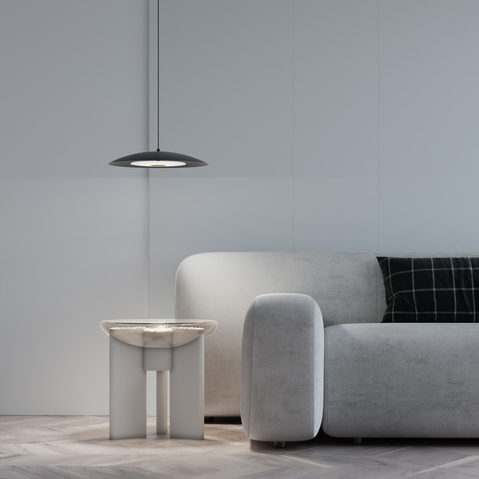 картинка Подвесной светильник с металлическим плафоном 90328/1 черный