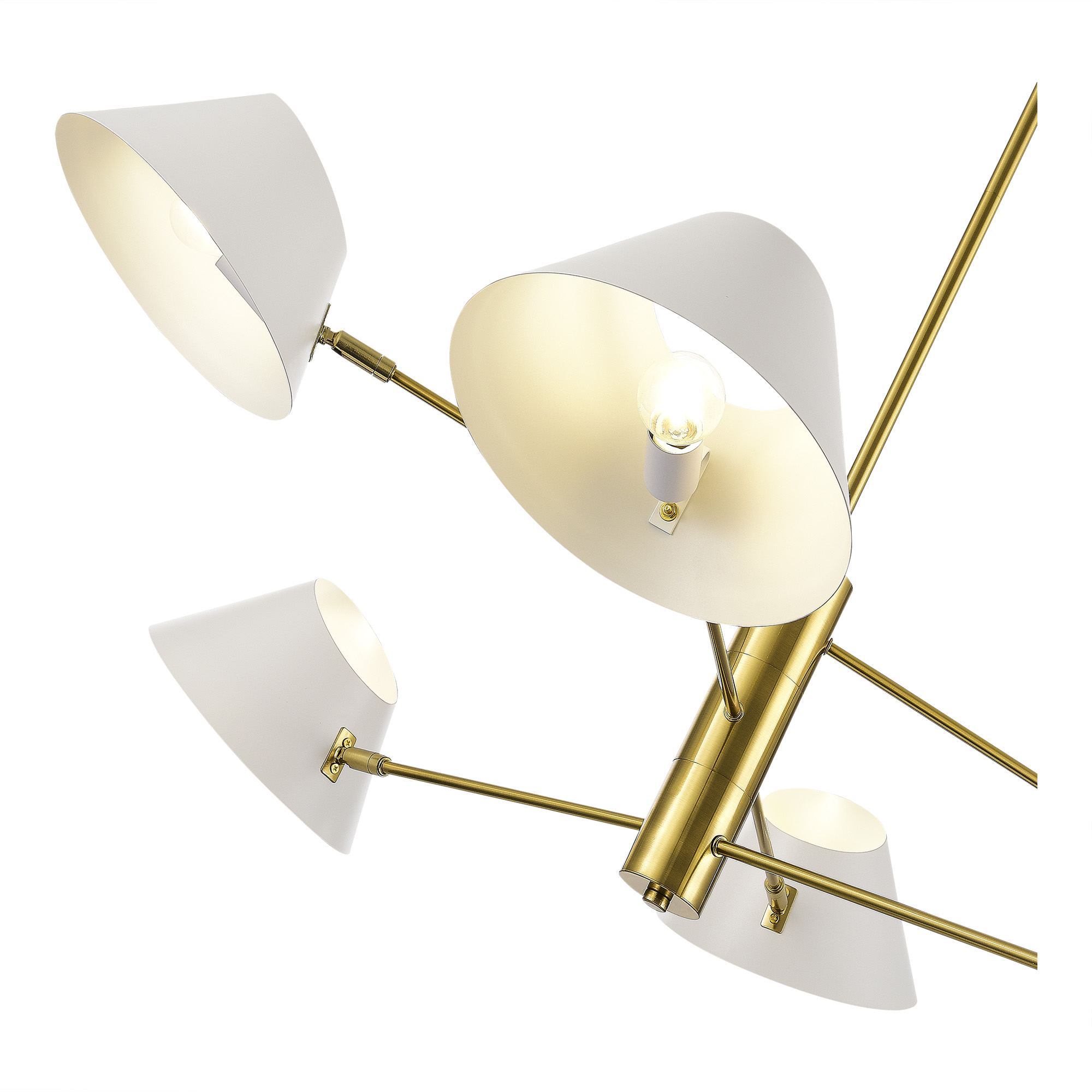 картинка SLE1253-353-06 Светильник подвесной Латунь/Белый E14 6*60W