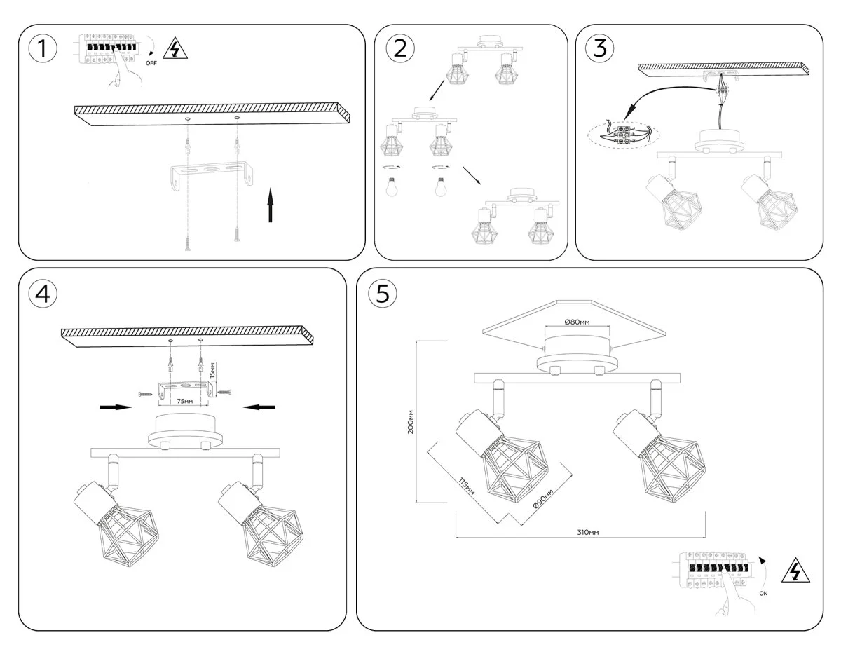 картинка Настенно-потолочный спот в стиле лофт TR8752