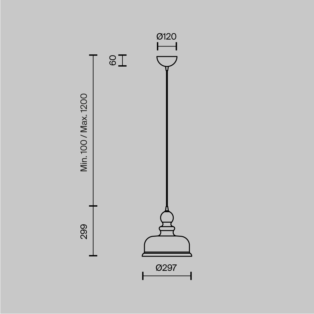 картинка Подвесной светильник Maytoni P001PL-01BZ