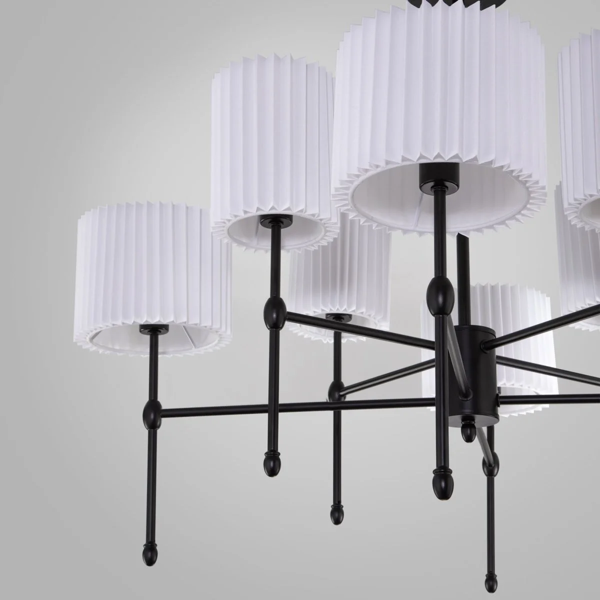 картинка Умный потолочный светильник с тканевыми абажурами 60162/8 черный