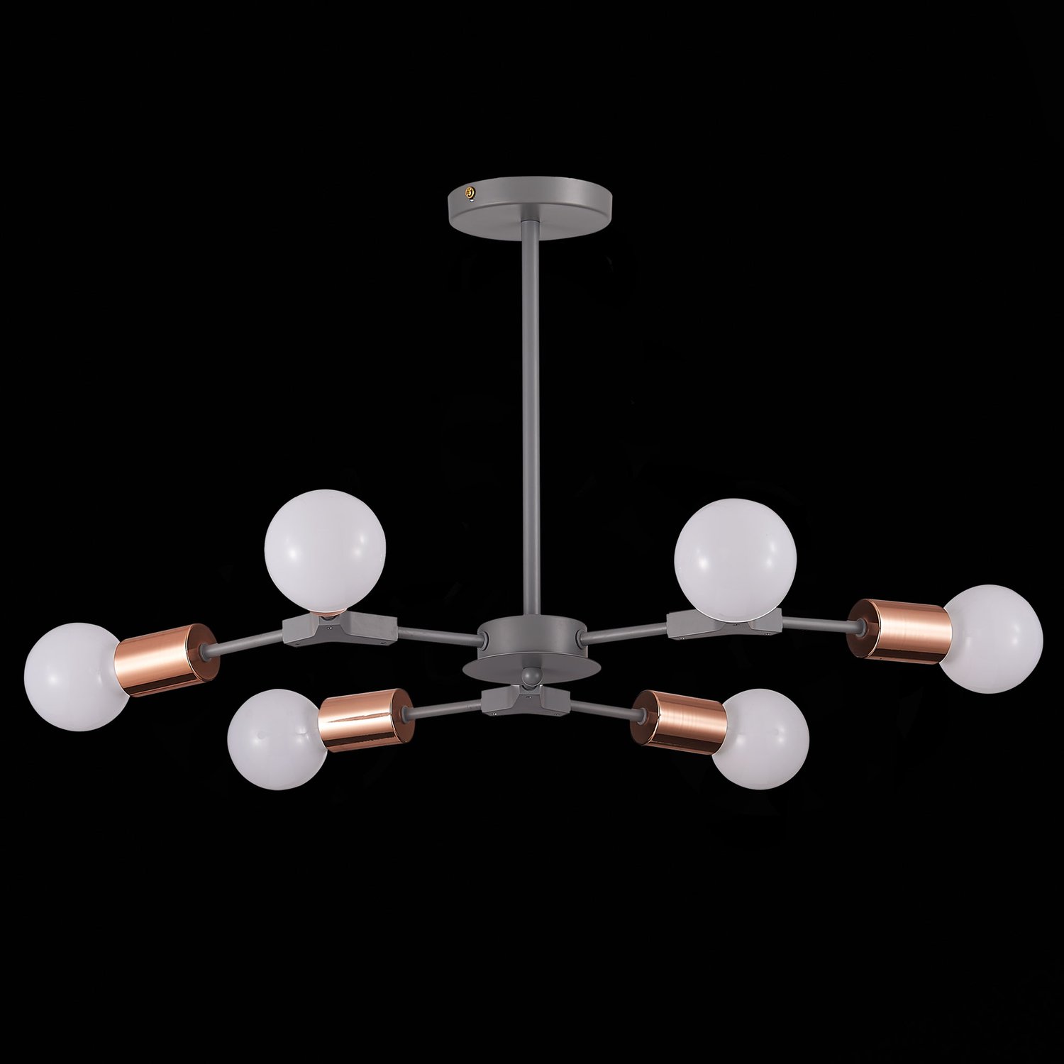 картинка SLE106403-06 Светильник потолочный Серый, Розовое золото E27 6*60W