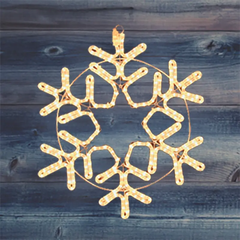 картинка Светодиодная фигура из дюралайта Снежинка 55x55см ТЕПЛЫЙ БЕЛЫЙ NEON-NIGHT