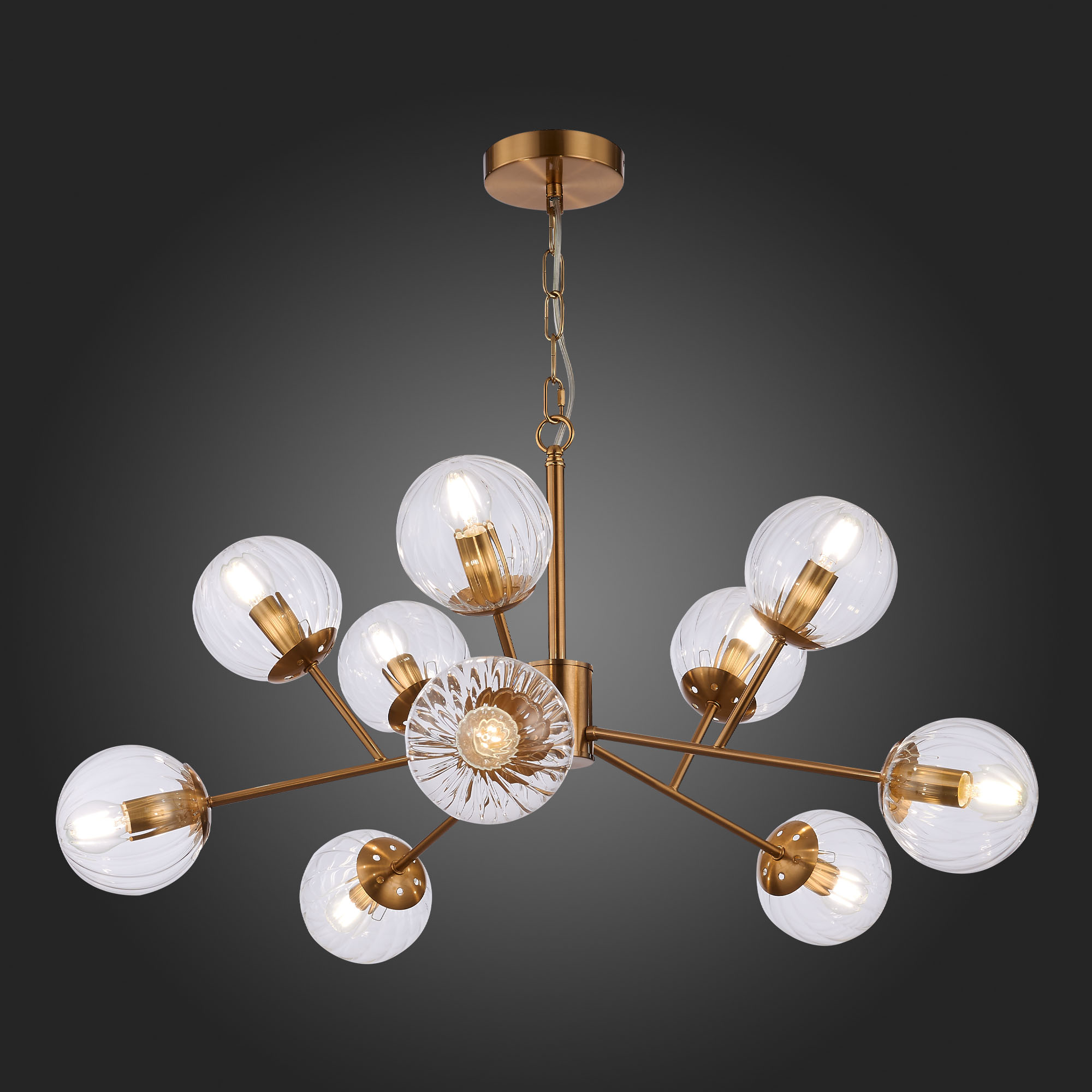 картинка SLE220803-10 Светильник подвесной Латунь/Прозрачный E14 10*40W