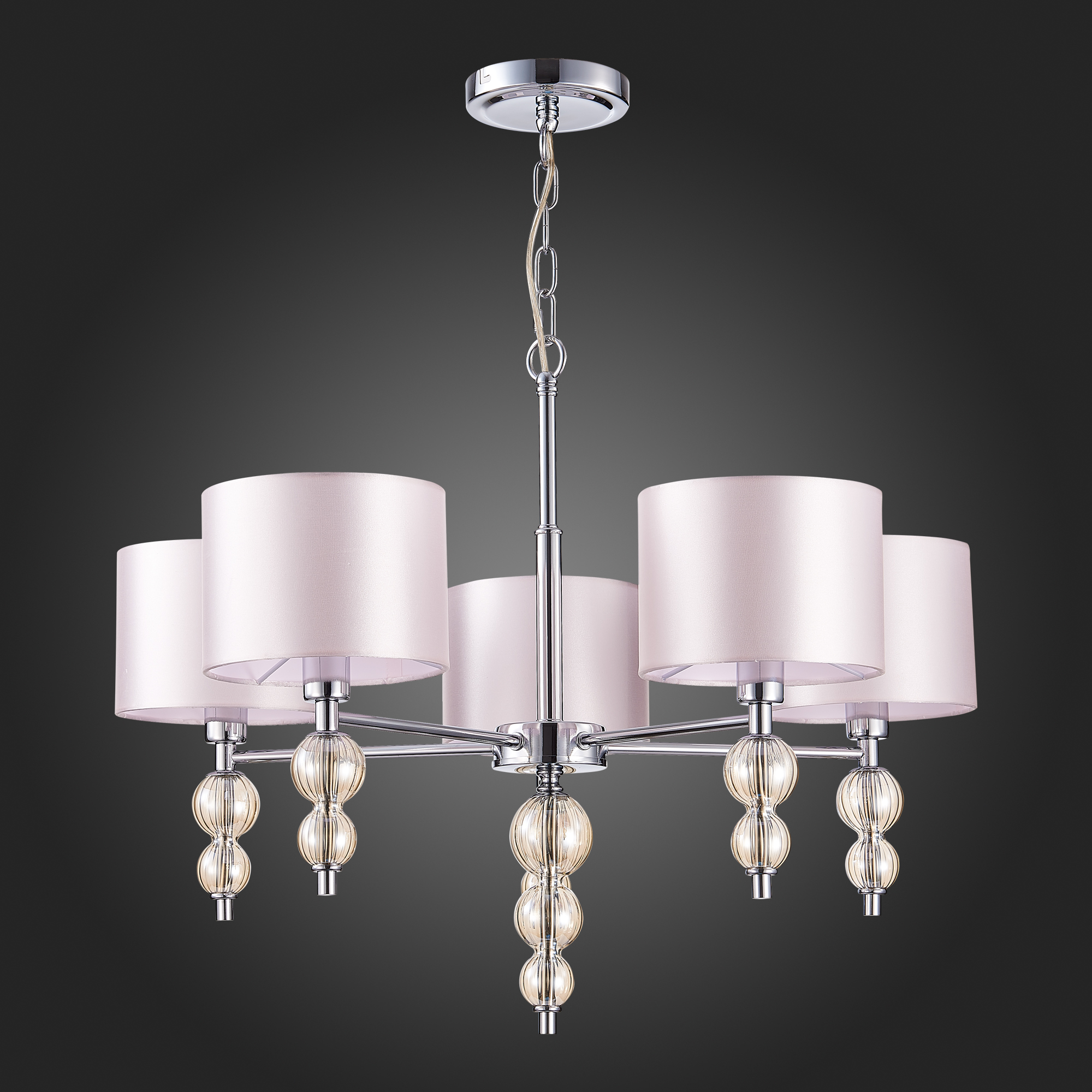 картинка SLE105703-05 Светильник подвесной Хром/Светло-бежевый E14 5*40W