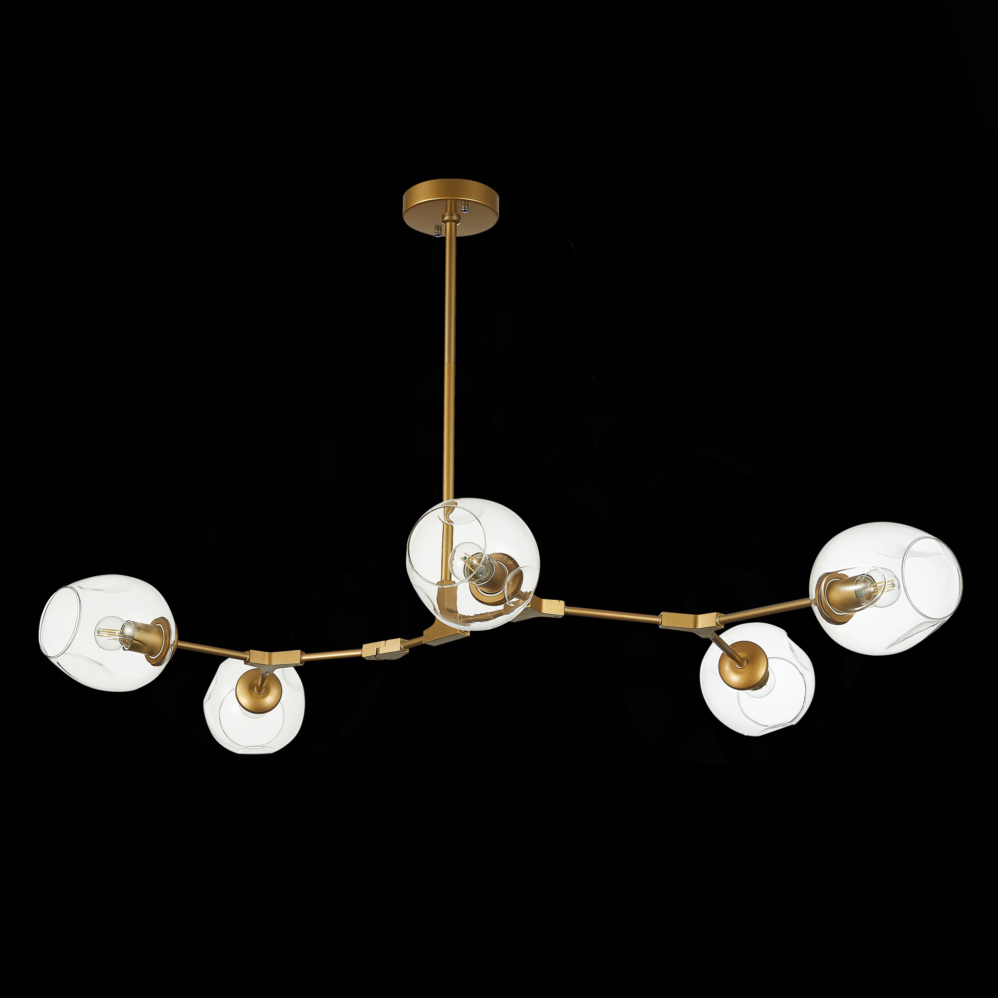 картинка SLE154823-05 Светильник подвесной Золотистый/Прозрачный E27 5*40W