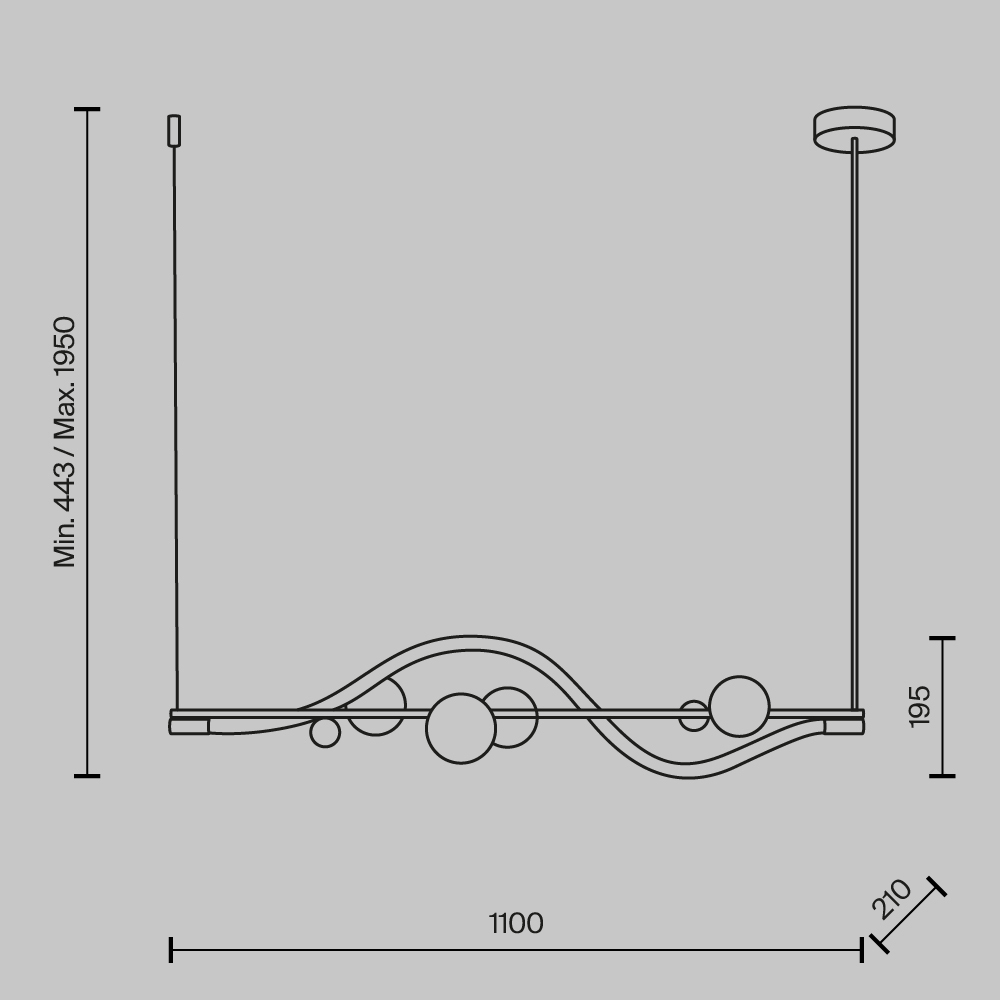 картинка Подвесной светильник Maytoni MOD289PL-L13BS3K