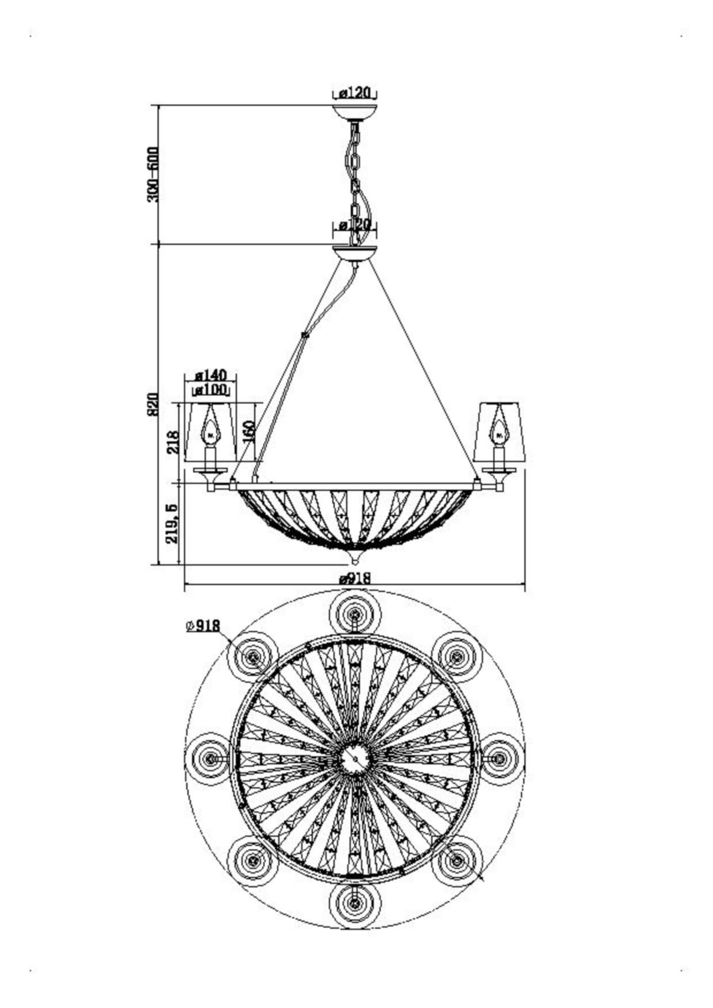 картинка Подвесной светильник Maytoni H021PL-08CH