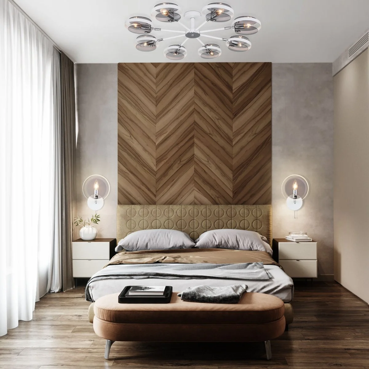 картинка Умный потолочный светильник в стиле лофт 70121/8 белый Smart