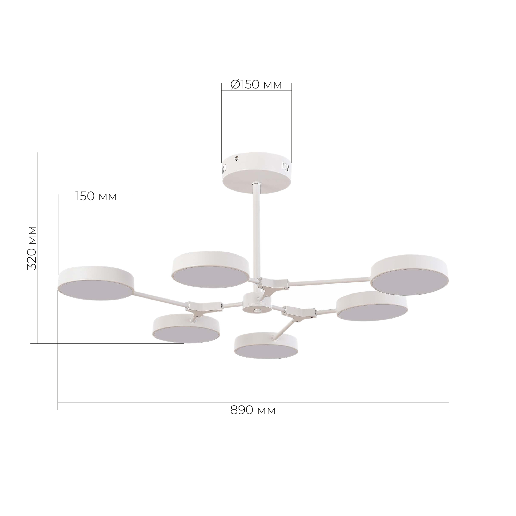 картинка SLE6003-502-06 Светильник потолочный Белый/Белый LED 6*10W