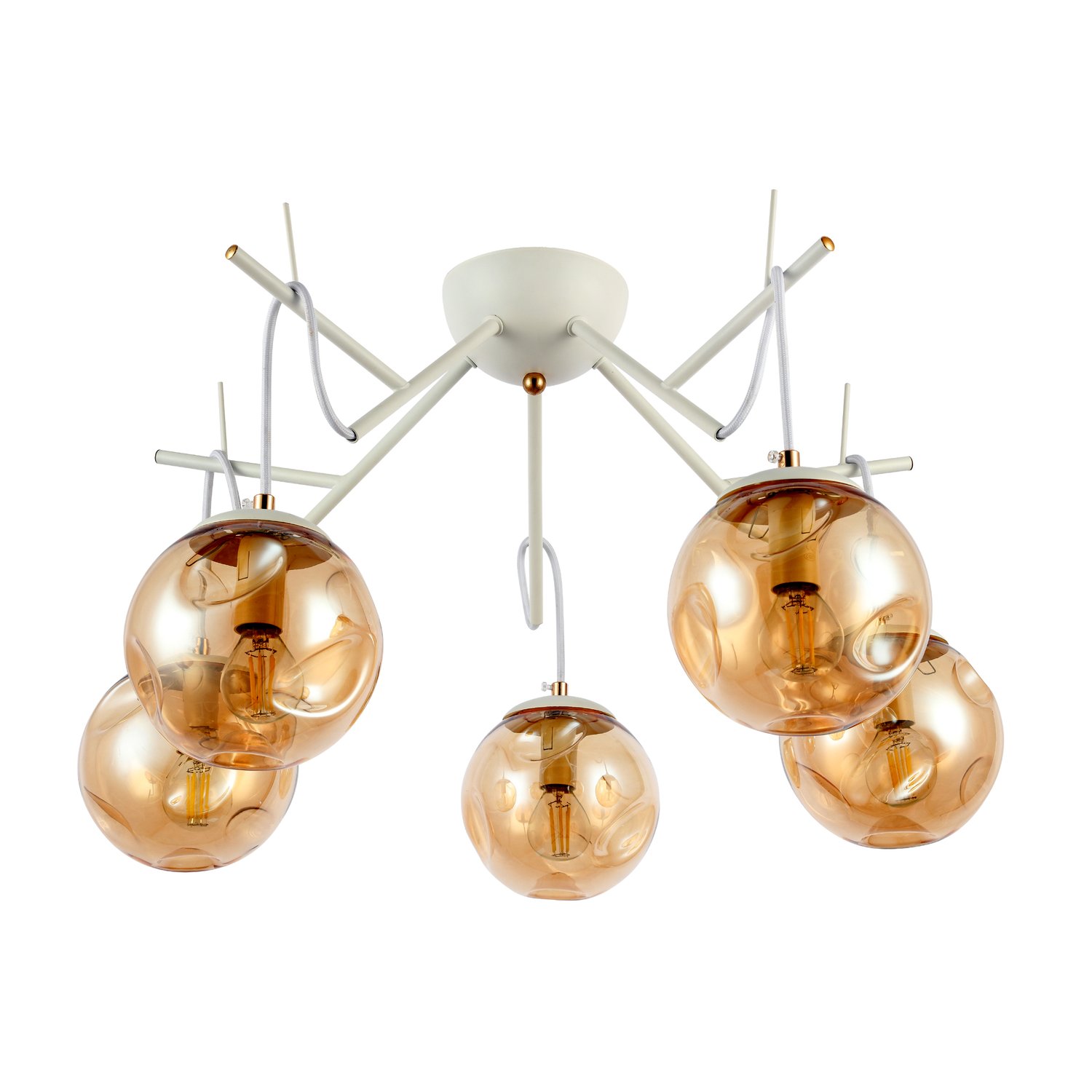 картинка SLE110202-05 Светильник потолочный Белый/Янтарный E14 5*40W