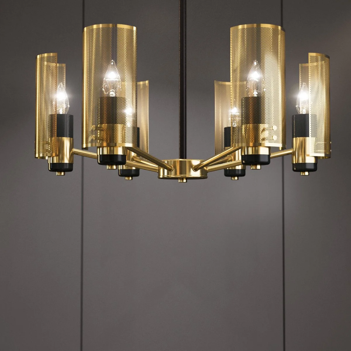 картинка Потолочная люстра с металлическими плафонами 70139/6 латунь