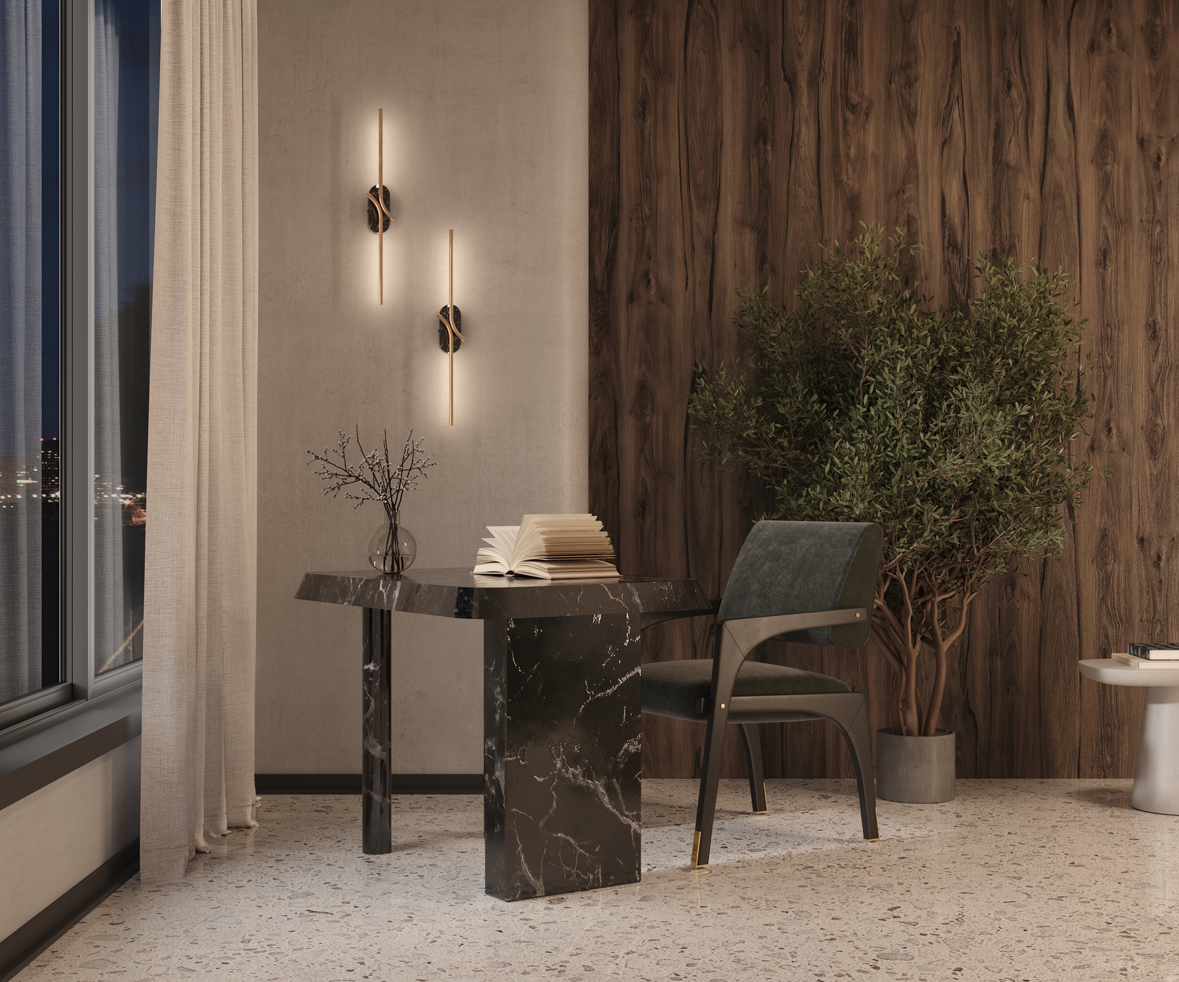 картинка Настенный светильник (бра) Maytoni MOD256WL-L5BS3K3