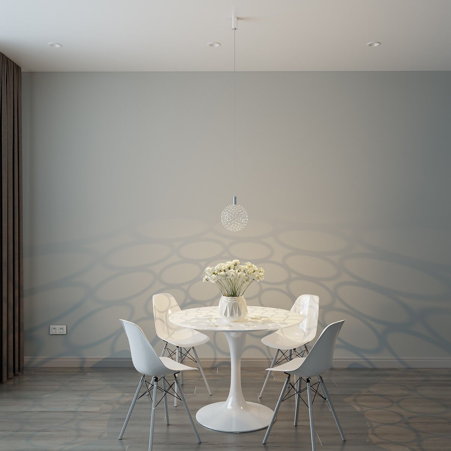 картинка Подвесной светодиодный светильник с металлическим плафоном 90353/1 хром