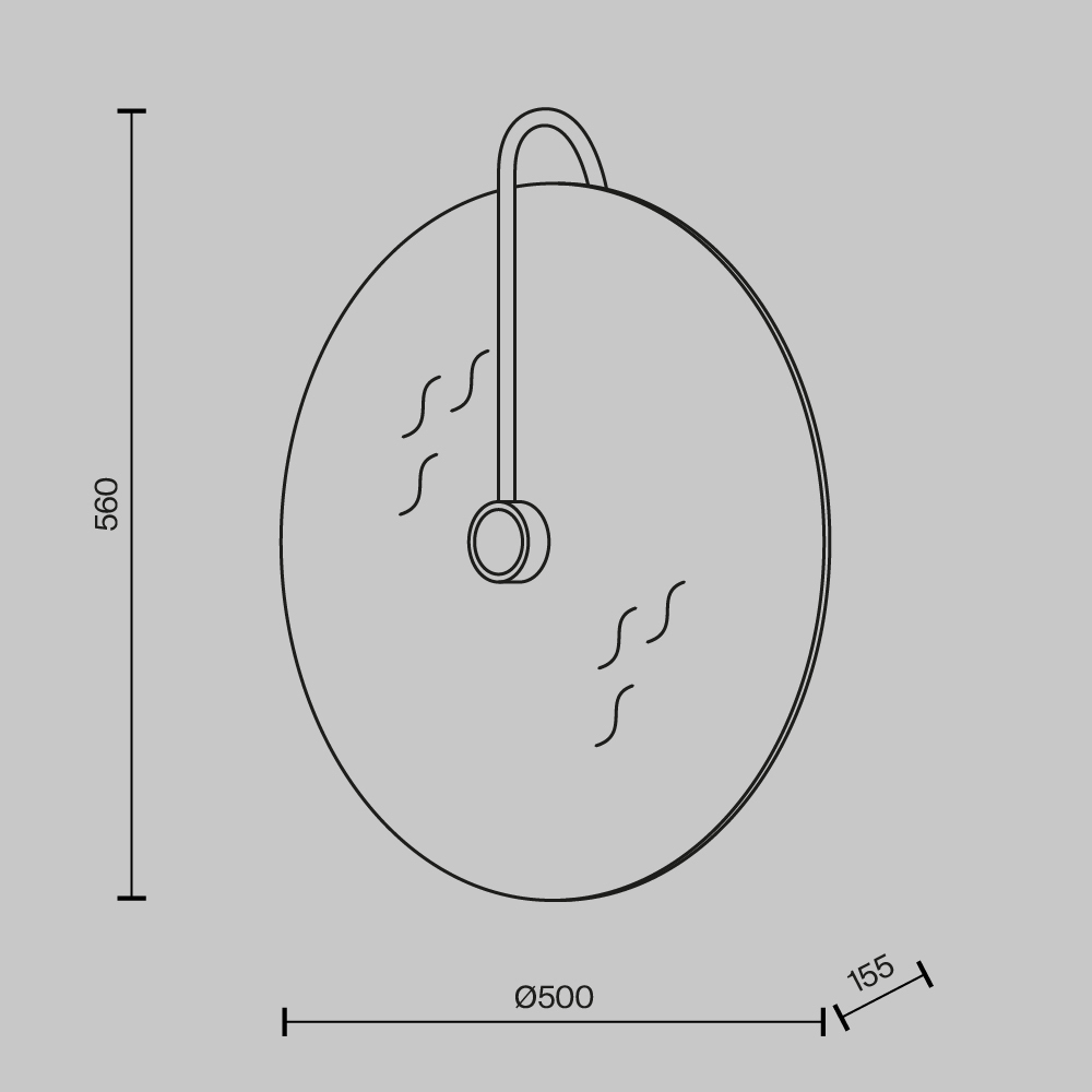 картинка Настенный светильник (бра) Maytoni MOD305WL-03B