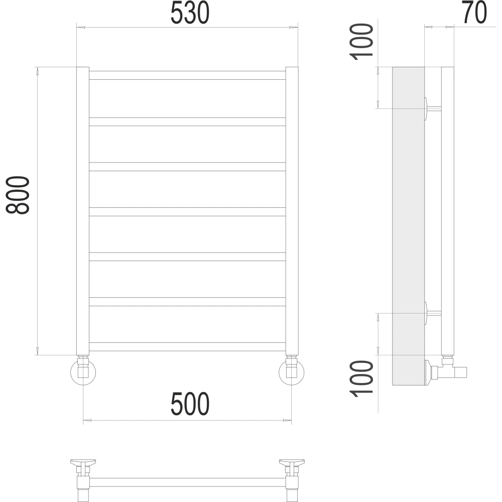 картинка Полотенцесушитель водяной TERMINUS  Контур П7 500х800, арт.4670078529657