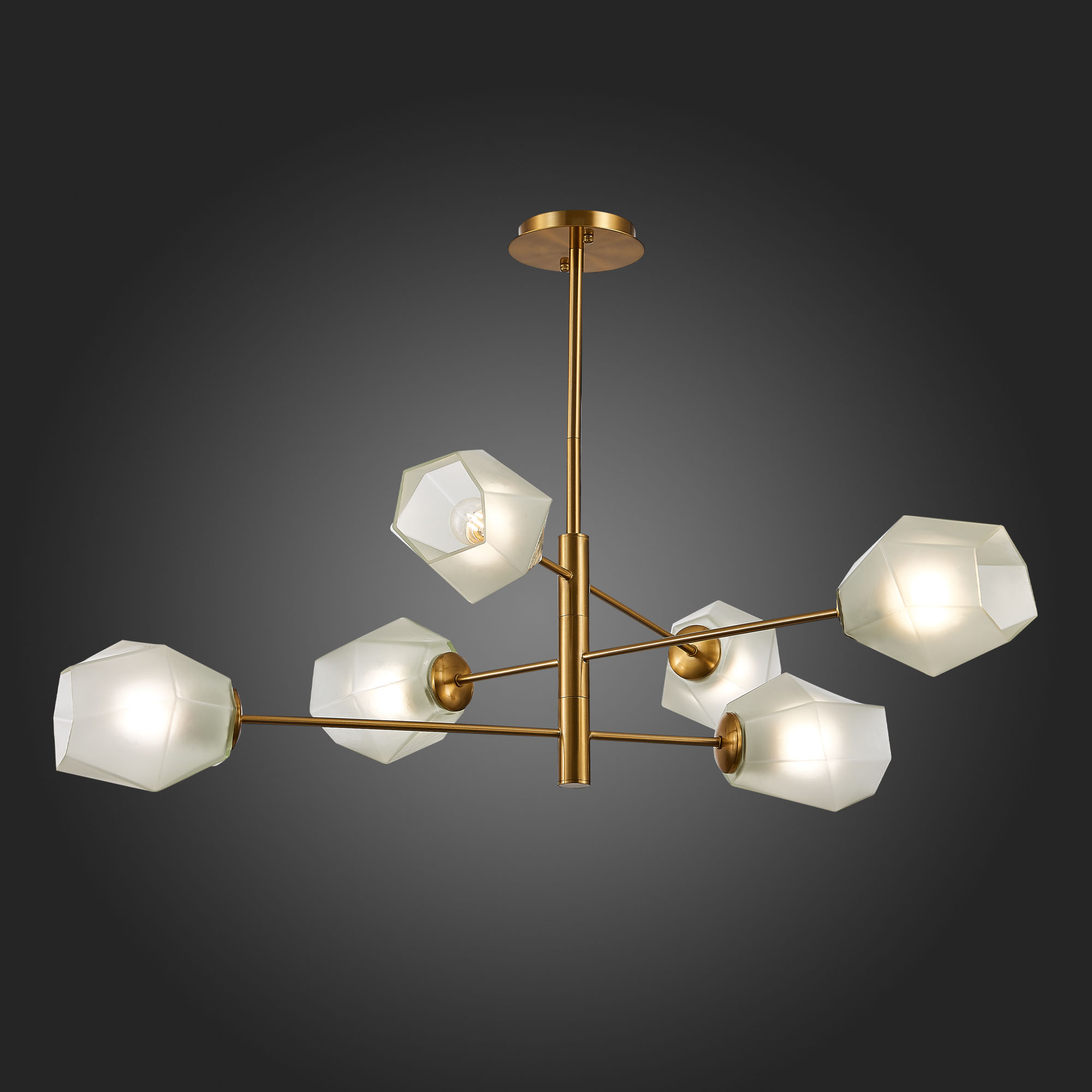 картинка SLE205202-06 Светильник потолочный Латунь/Белый E27 6*60W