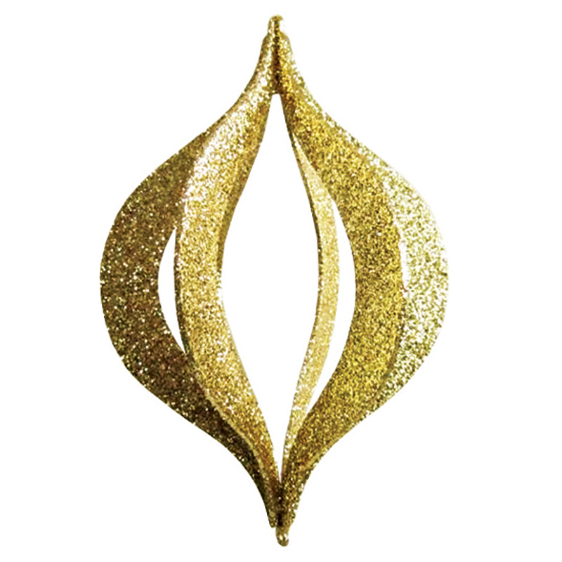 картинка Елочная фигура Сосулька складная 3D, 51 см, цвет золотой