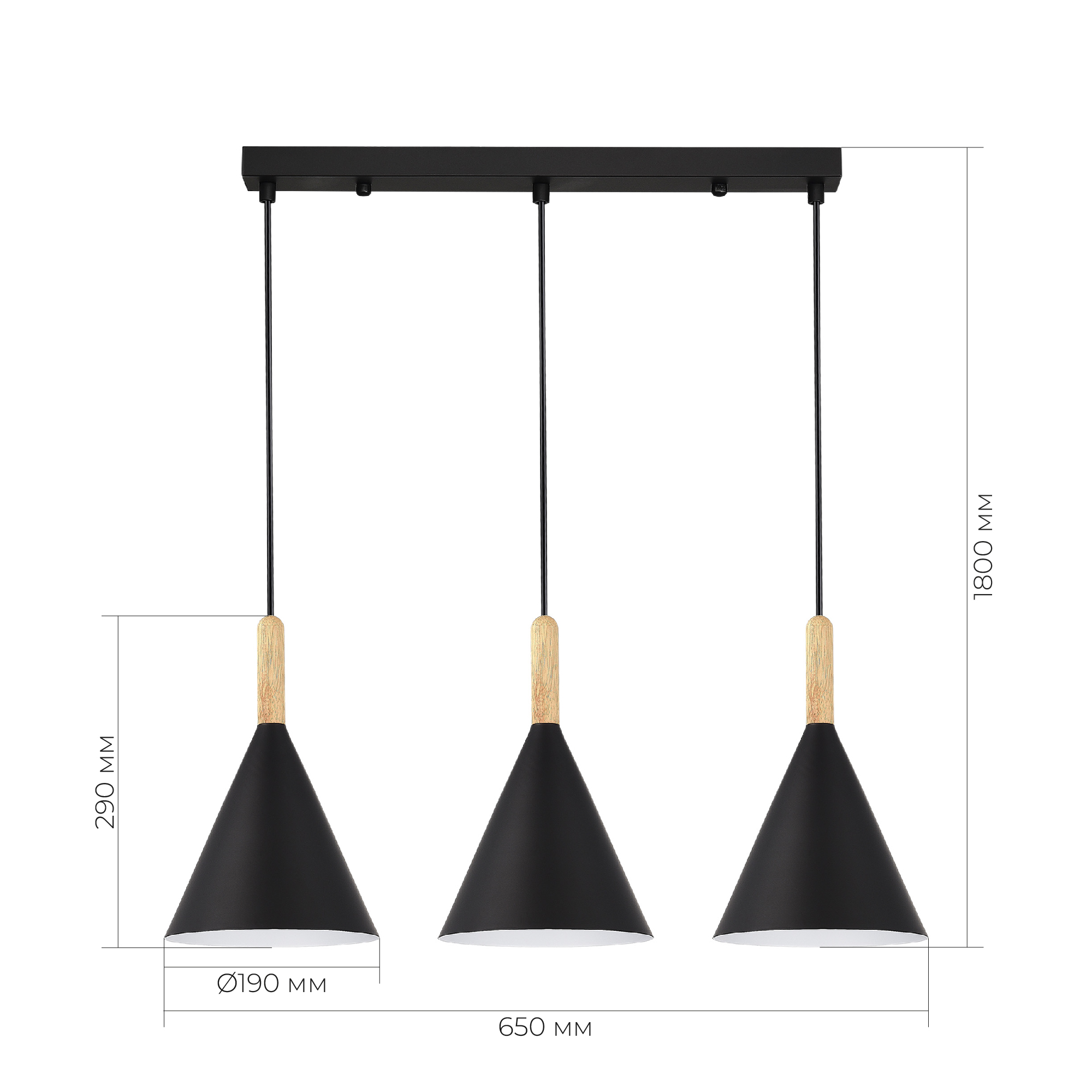 картинка SLE1255-403-03 Светильник подвесной Черный/Черный E27 3*40W