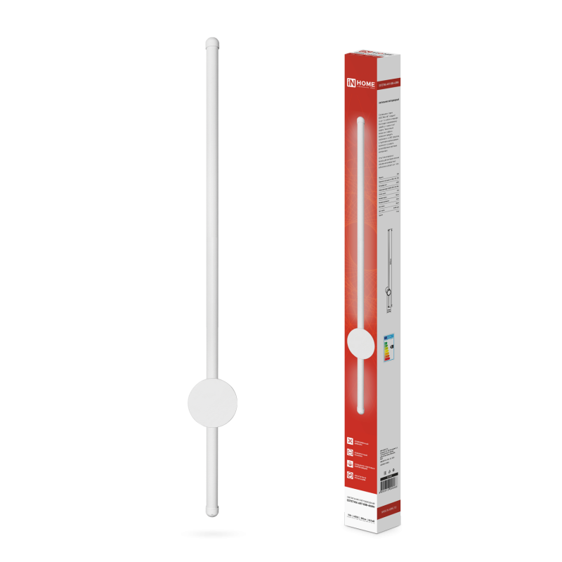 картинка Светильник светодиодный ESTETIKA ART-80B-40WH 15Вт 230В 4000K 1050Лм 800х60x98 белый IN HOME