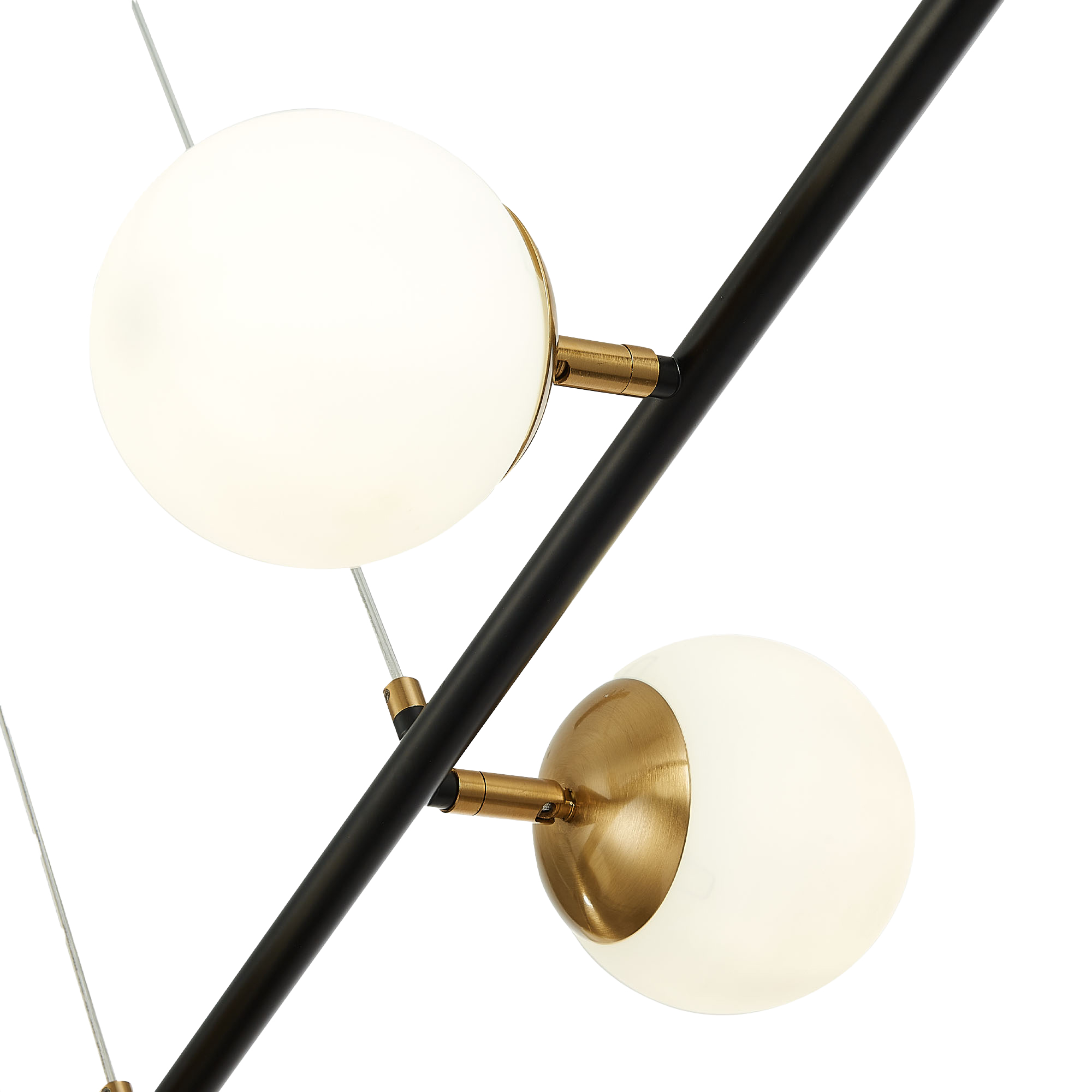 картинка SLE220403-06 Светильник подвесной Черный, Латунь/Белый E27 6*60W