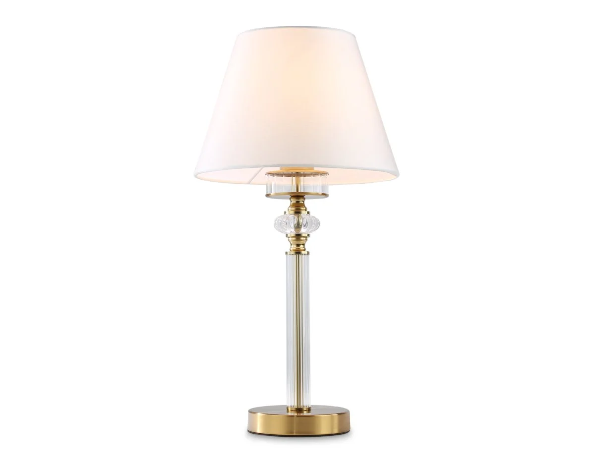 картинка Настольная лампа с абажуром и хрусталем LH71027