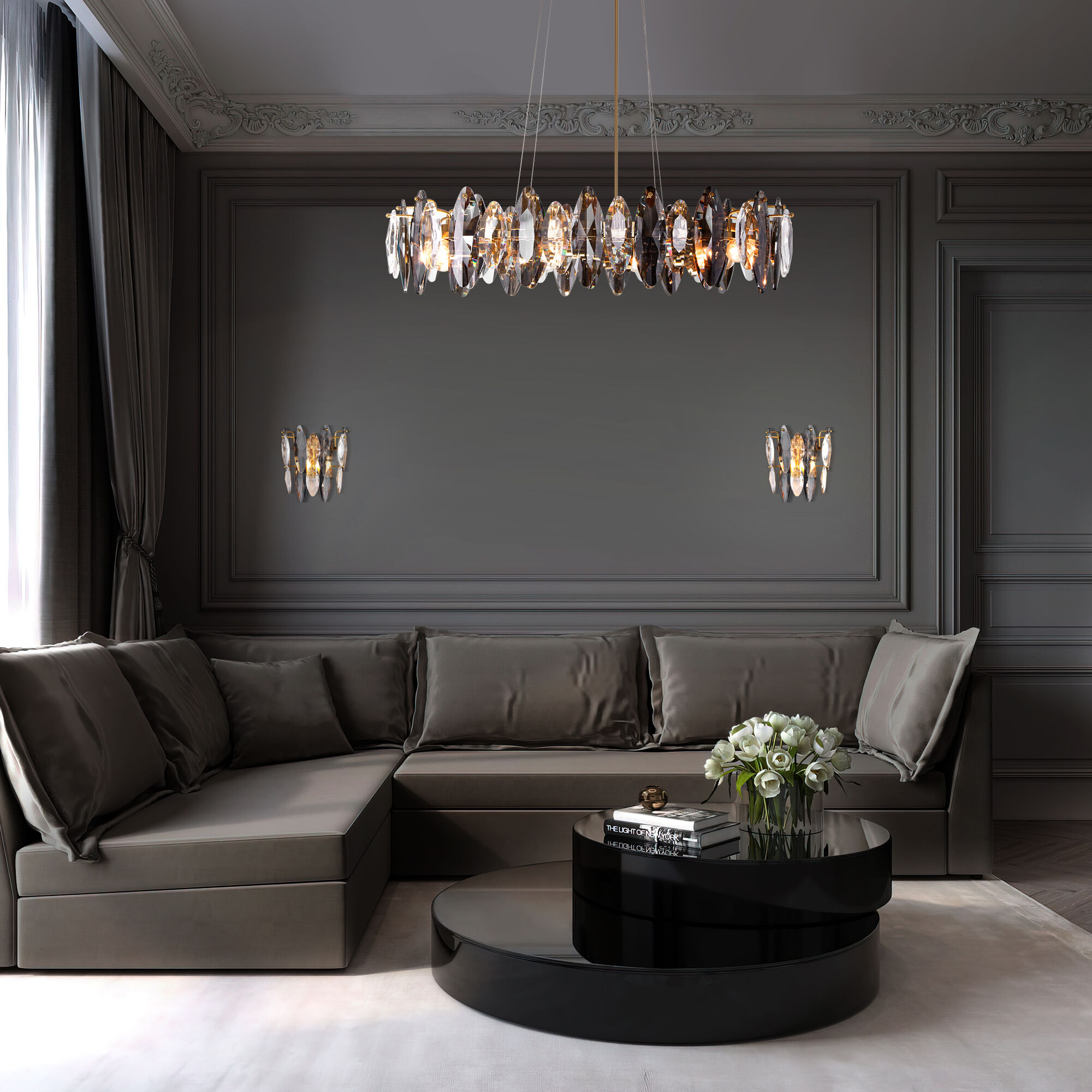 картинка Умный подвесной светильник c хрусталем 372/8 Smart