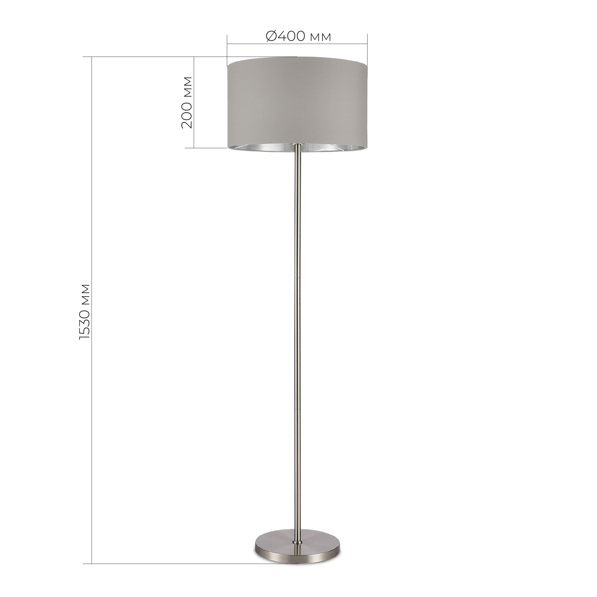 картинка SLE300515-01 Светильник напольный Никель/Серый, Серебристый E27 1*40W