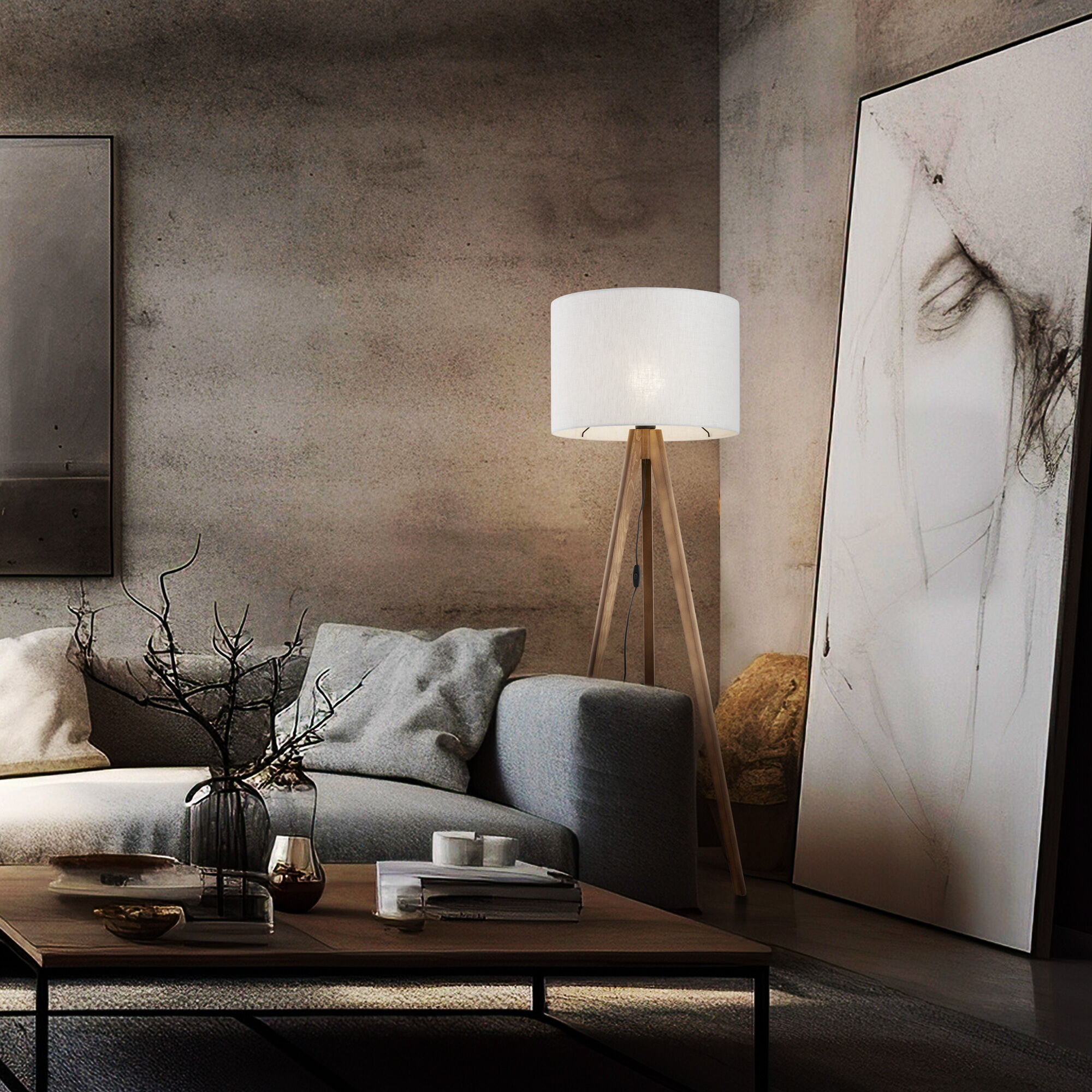 картинка Напольный светильник с тканевым абажуром 16004 Grand