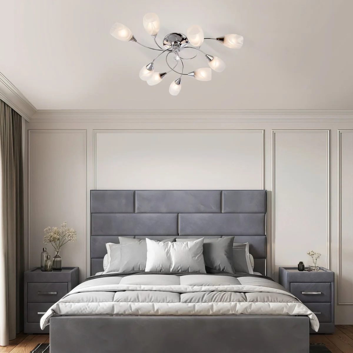 картинка Потолочная люстра с плафонами 2275/9 хром