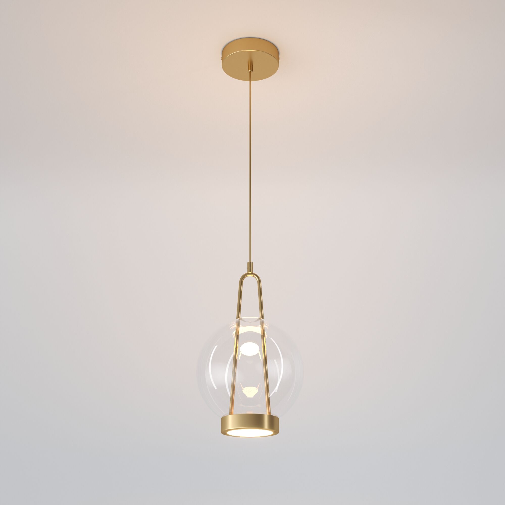 картинка Подвесной светодиодный светильник со стеклянным плафоном 50267/1 LED латунь