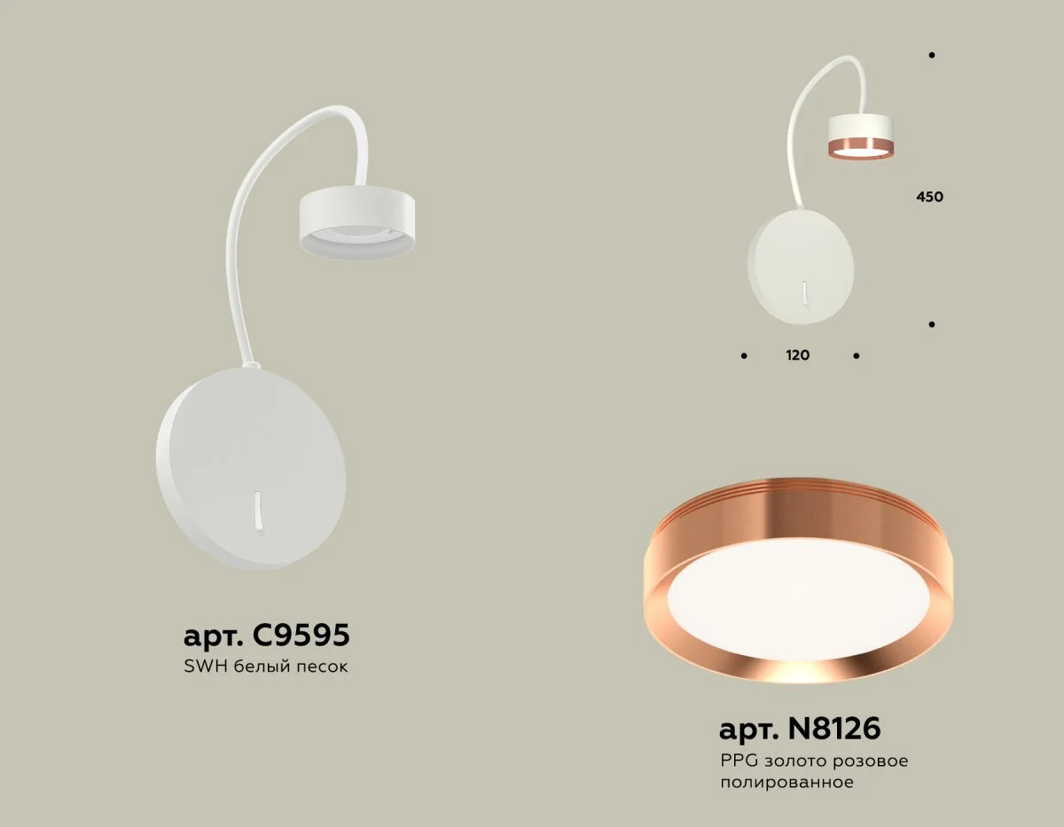 картинка Комплект настенного светильника с выключателем XB9595153