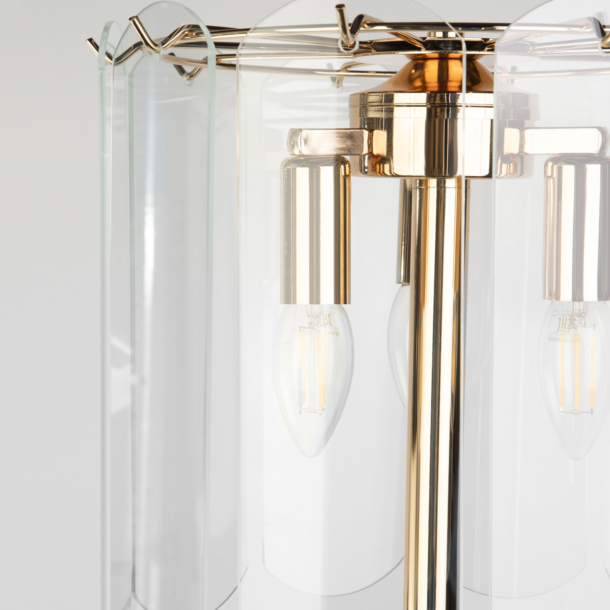 картинка Торшер со стеклянным плафоном 01171/3 золото