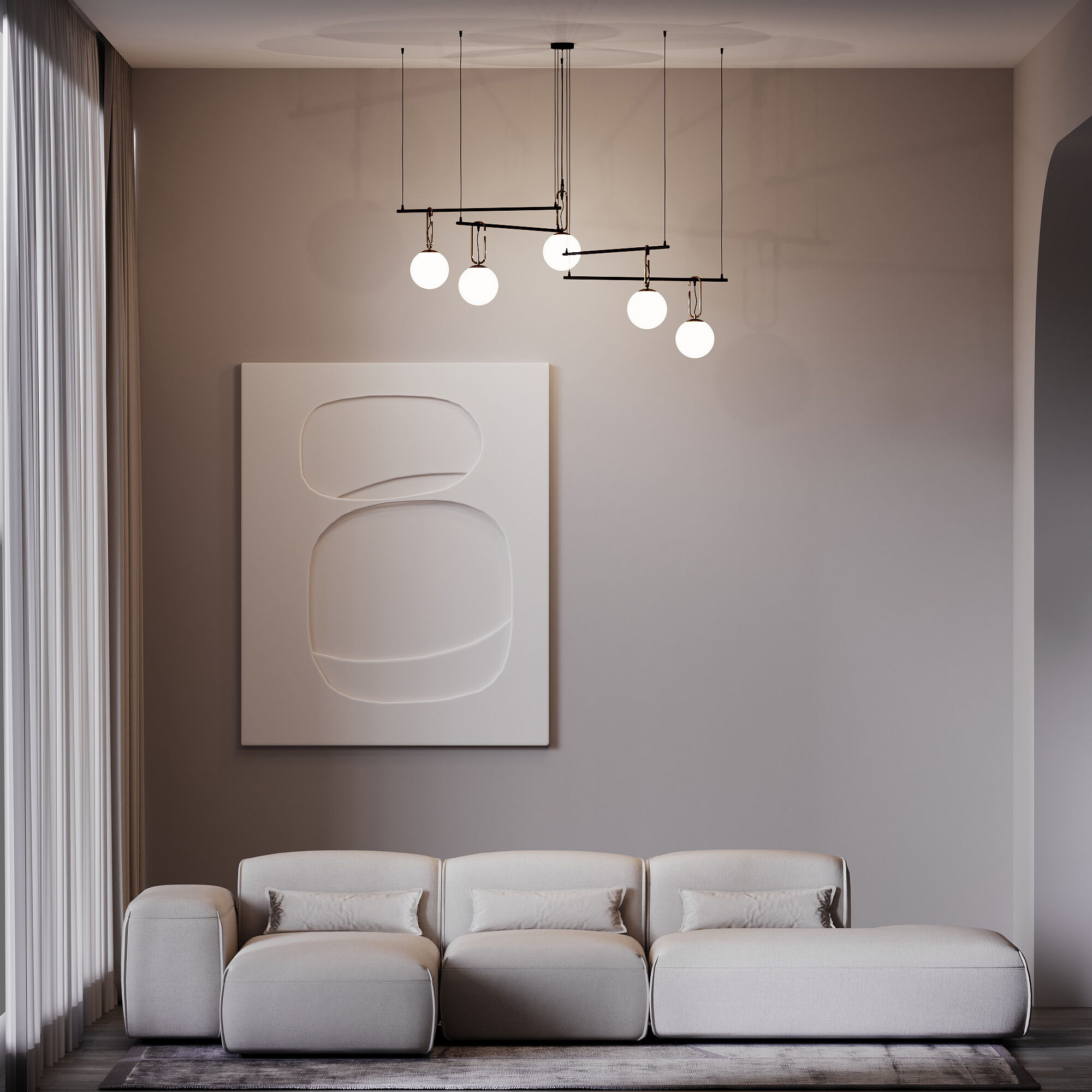 картинка Умный подвесной светильник 70143/5 черный