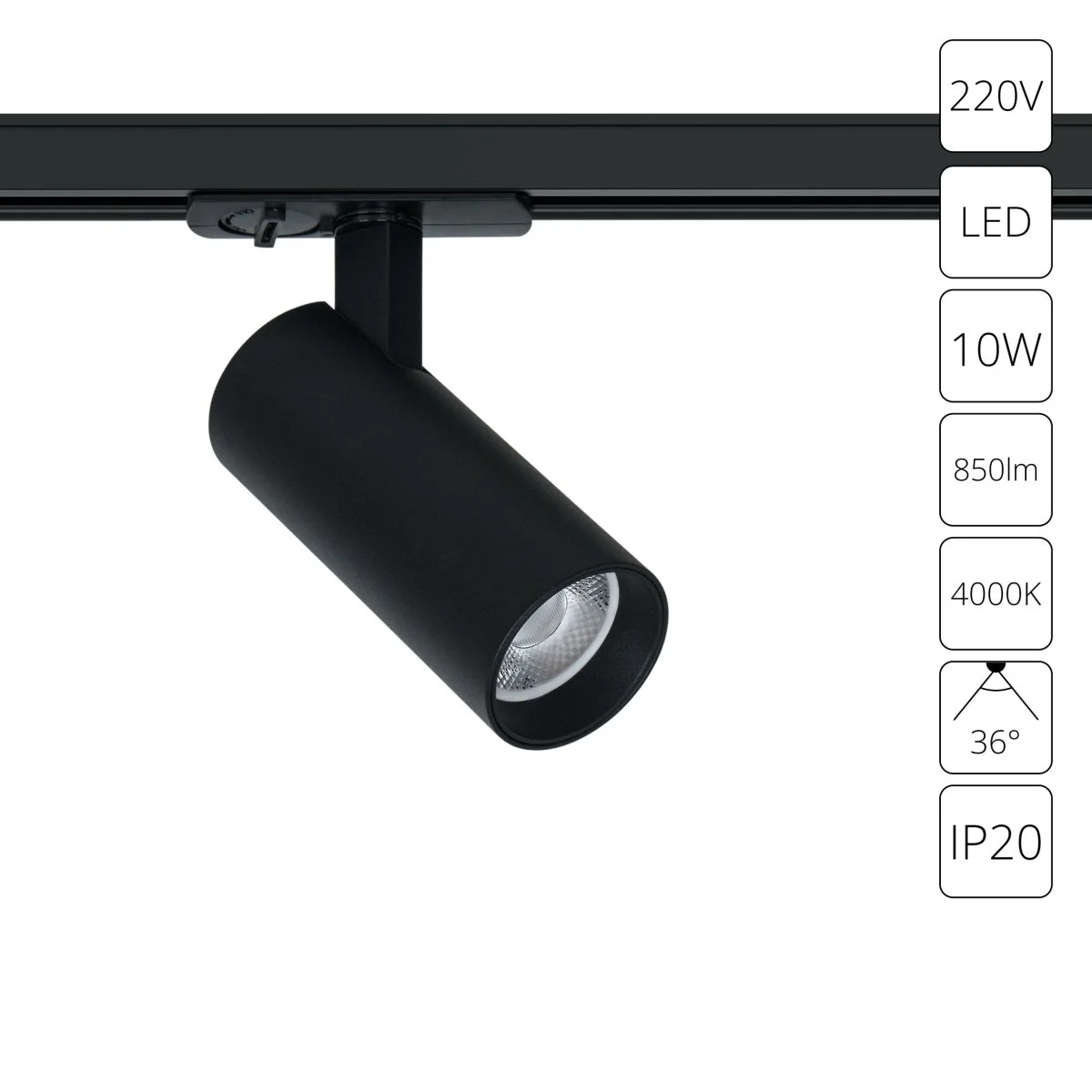 картинка Трековый светильник Arte Lamp BENE A1945PL-1BK