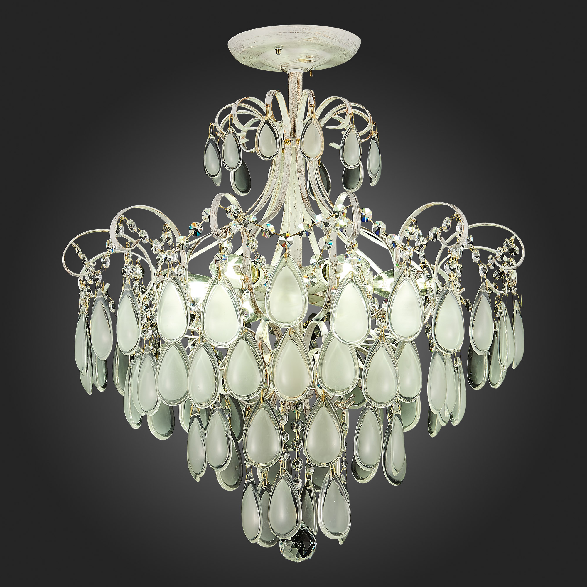 картинка SLE160302-06 Светильник потолочный Золотистый/Белый матовый E14 6*60W