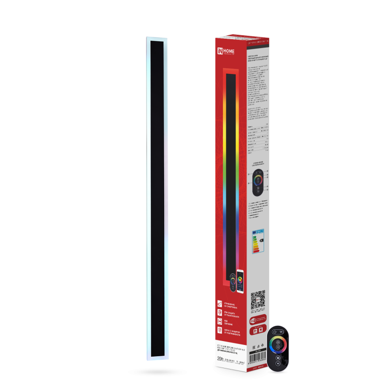 картинка Светильник уличный светодиодный ДБУ MARS60-20RGB-SMART-ВL 20Вт 600x80 с пультом ДУ IP54 черный IN HOME