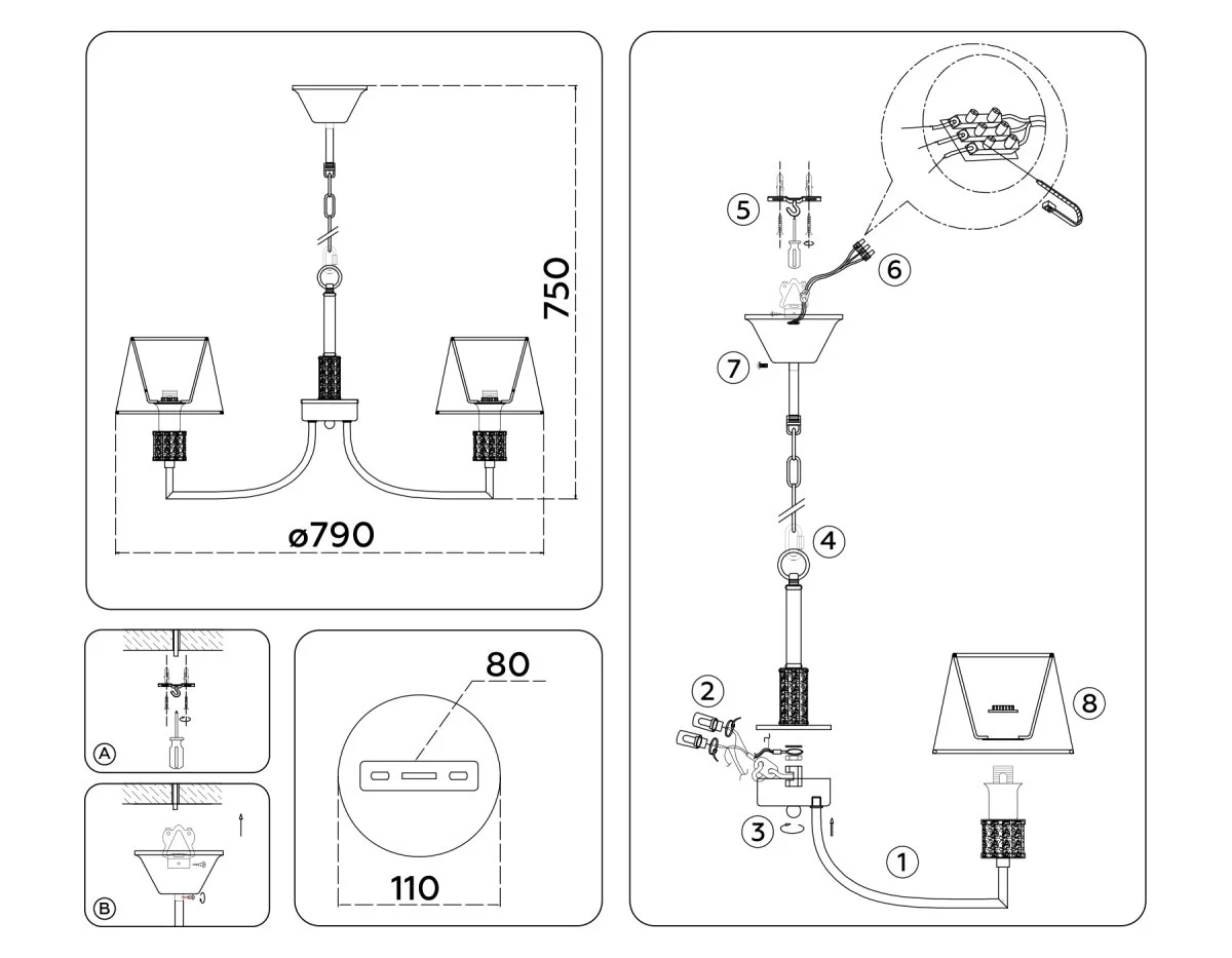 картинка Подвесная люстра с абажурами LH71217