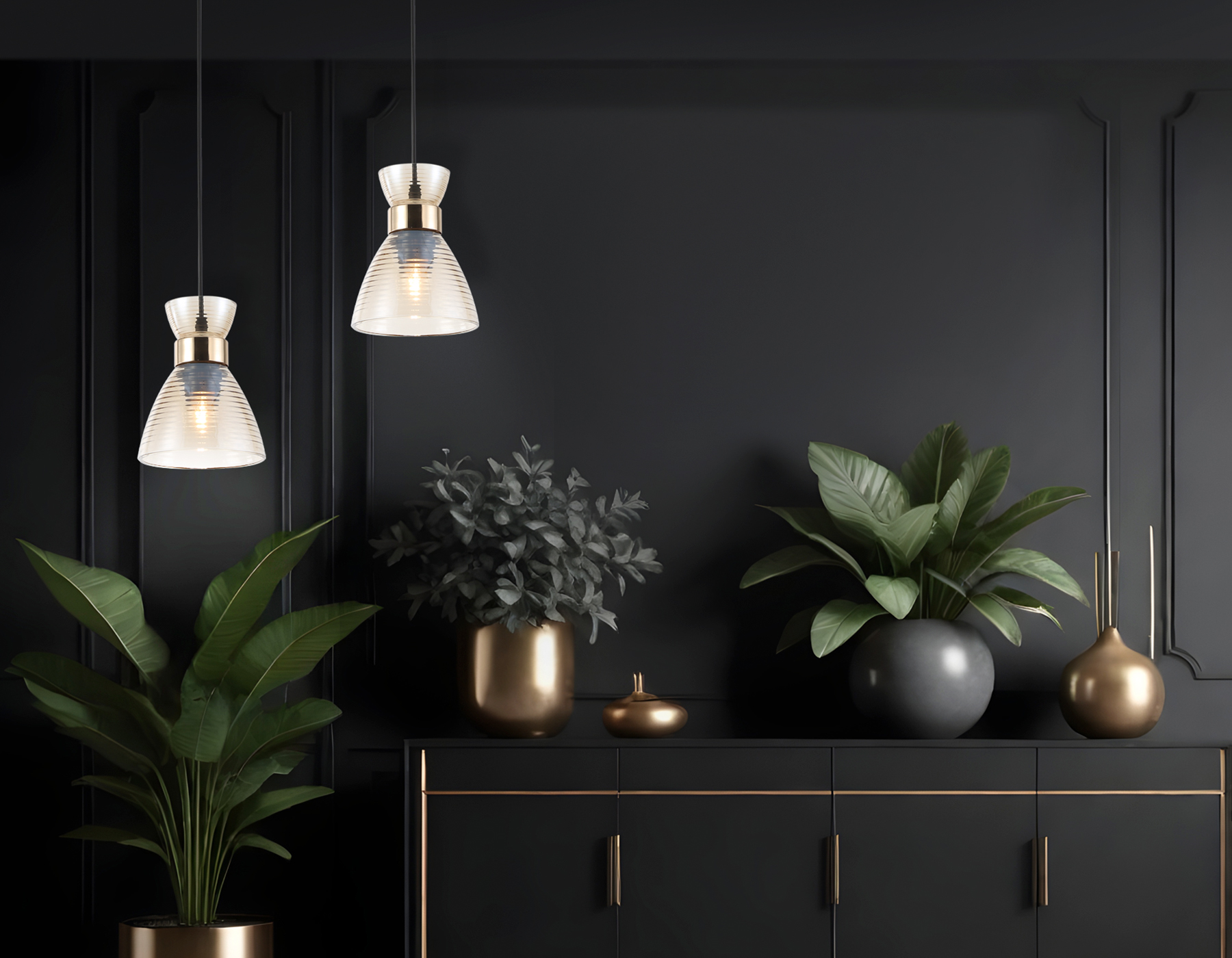 картинка Светильник подвесной со стеклянным плафоном