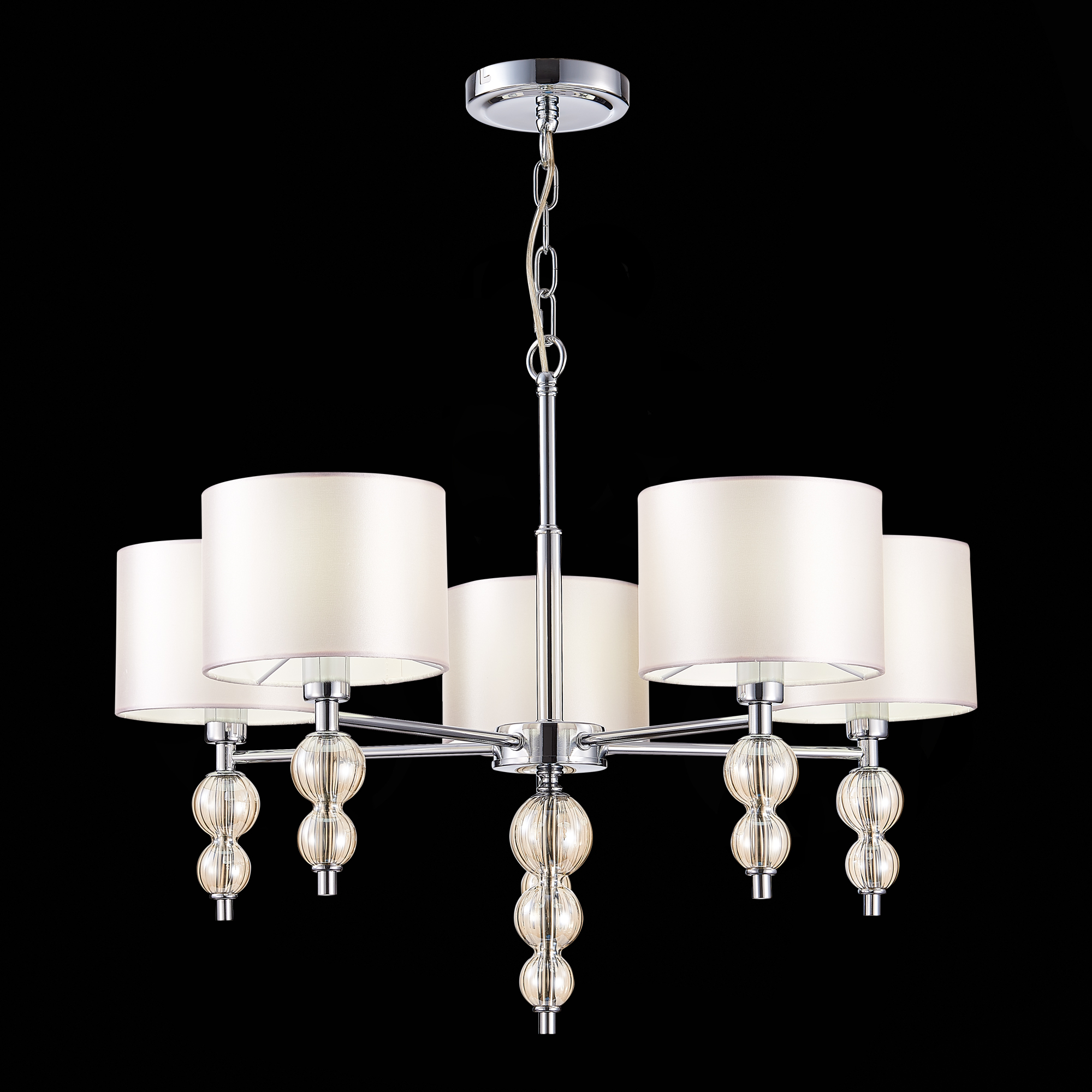 картинка SLE105703-05 Светильник подвесной Хром/Светло-бежевый E14 5*40W