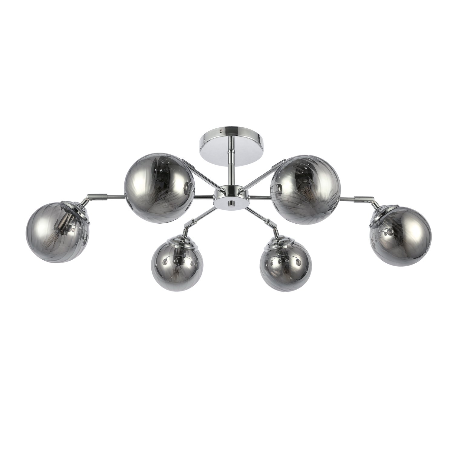 картинка SLE102202-06 Светильник потолочный Хром/Дымчатый E14 6*40W