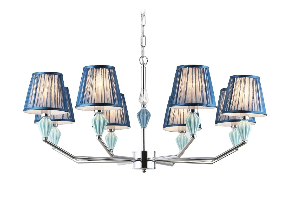 картинка Подвесная люстра с абажуром и декором из керамики LH75063