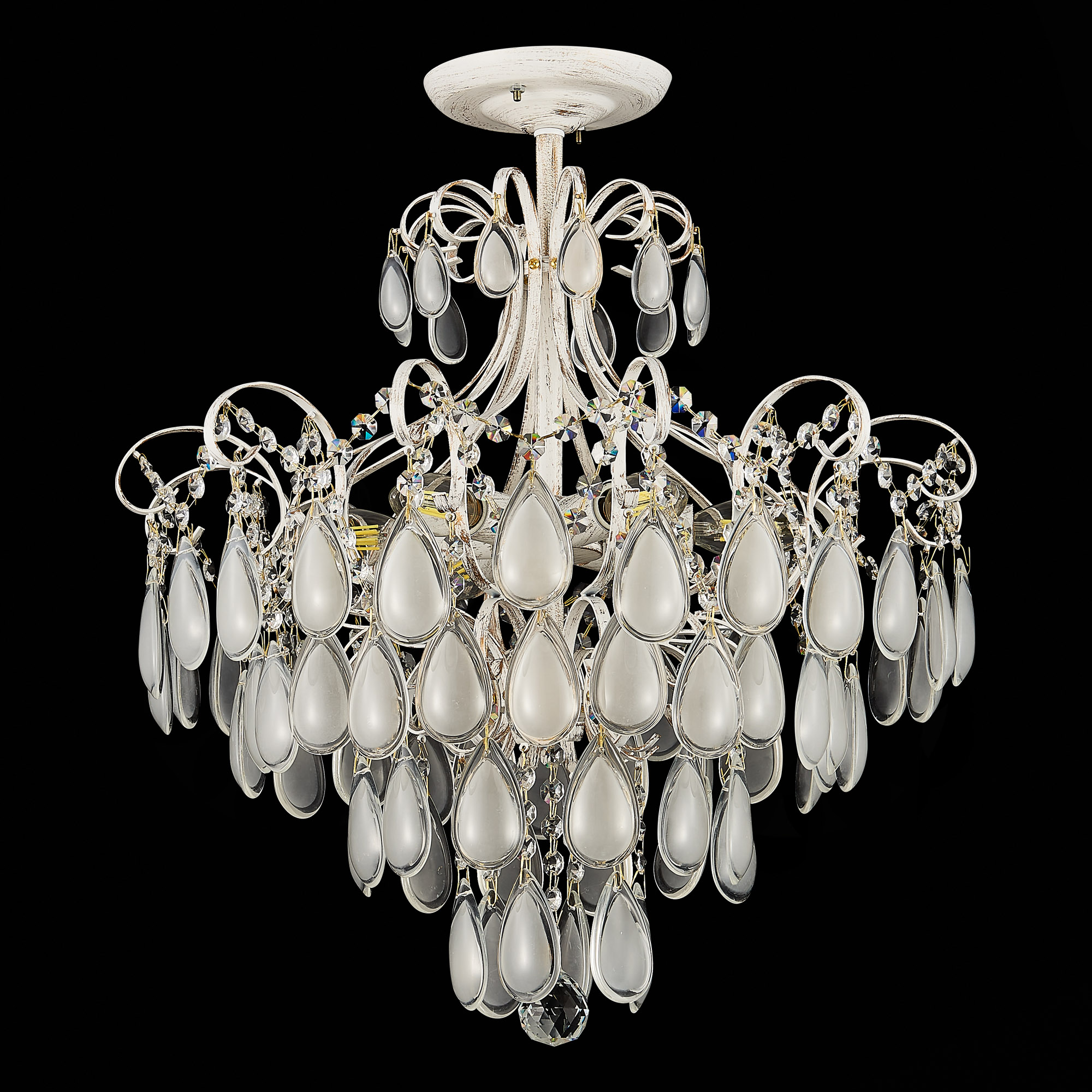 картинка SLE160302-06 Светильник потолочный Золотистый/Белый матовый E14 6*60W