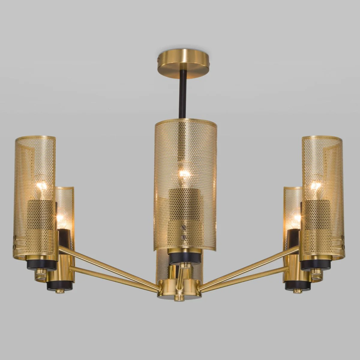 картинка Потолочная люстра с металлическими плафонами 70139/6 латунь