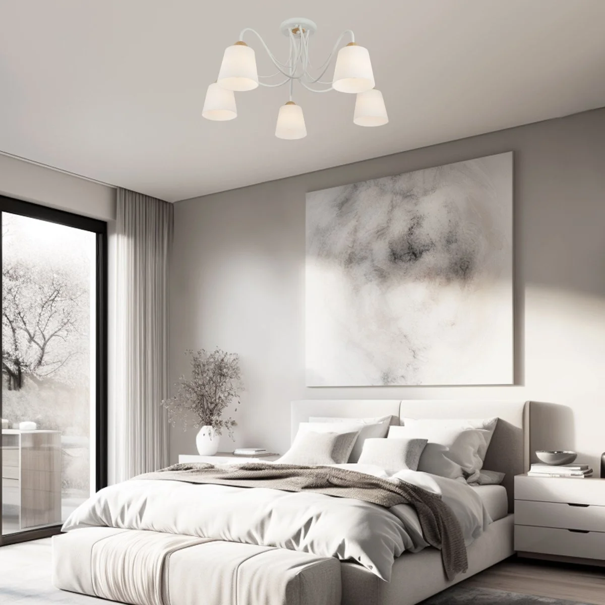 картинка Потолочная люстра со стеклянными плафонами 70062/5 белый