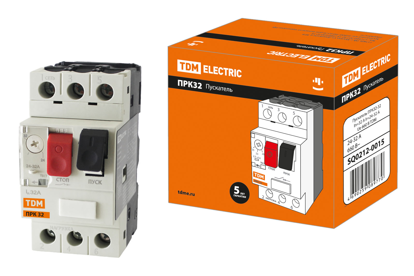 картинка Пускатель ПРК32-32 In=32A Ir=24-32A Ue 660В TDM